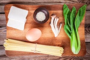 ingredients on chopping board 